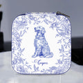 Floral Dog Custom Breeds Toile De Jouy Style Chinoiserie - Personalized Jewelry Box