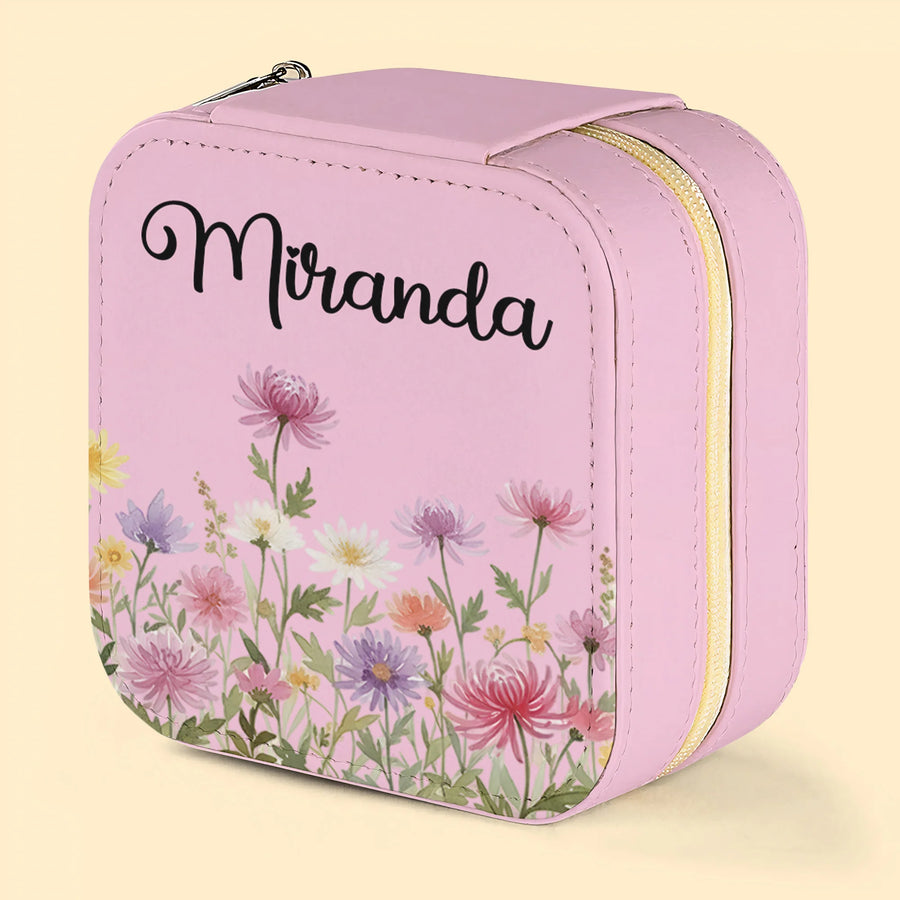 Custom Birth Flower & Name For Her, Daughter, Wife, Sister, Friend - Personalized Jewelry Box