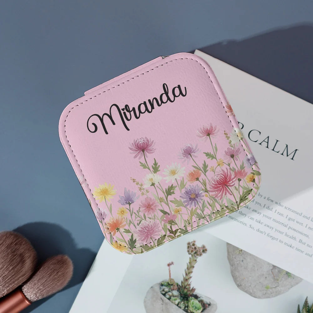 Custom Birth Flower & Name For Her, Daughter, Wife, Sister, Friend - Personalized Jewelry Box