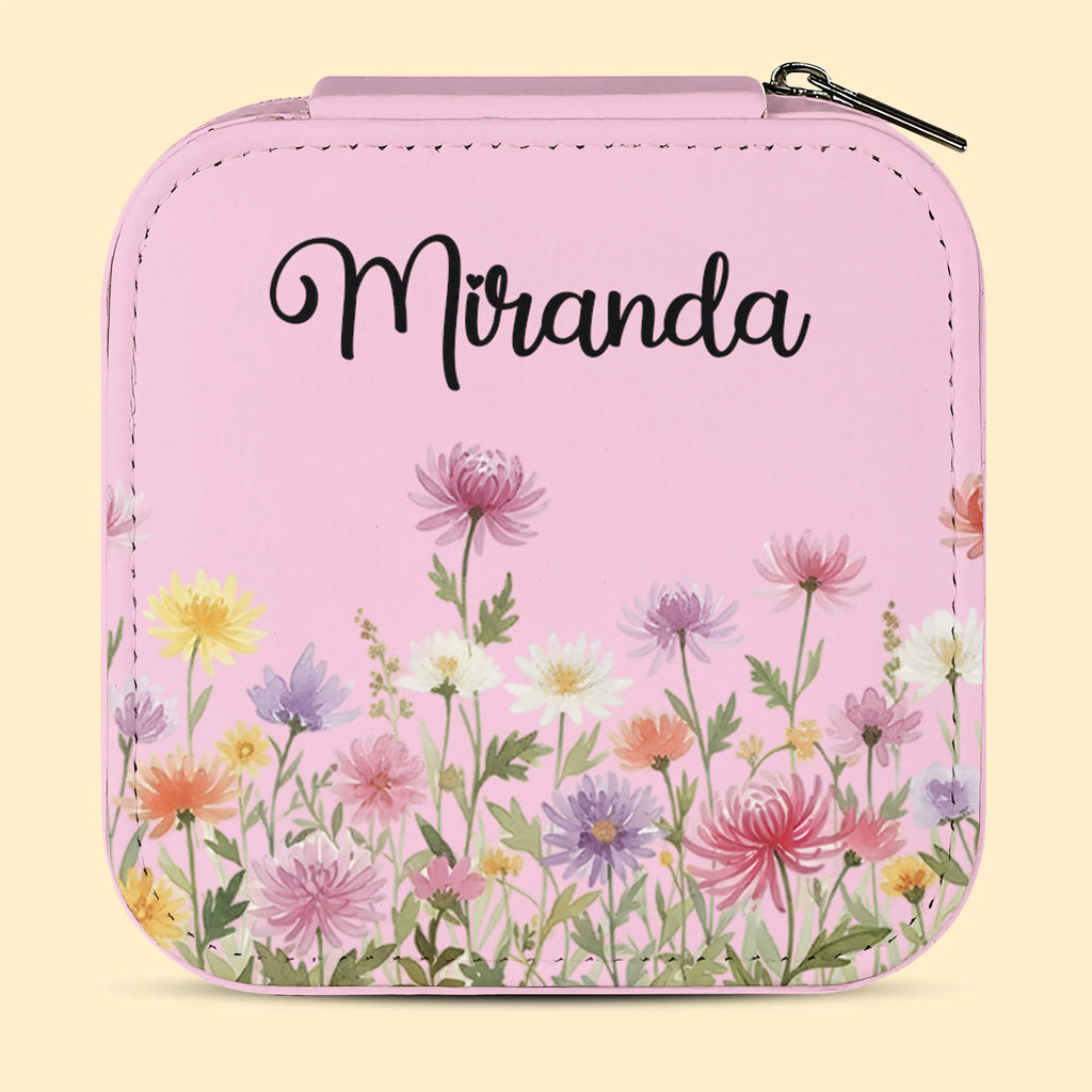 Custom Birth Flower & Name For Her, Daughter, Wife, Sister, Friend - Personalized Jewelry Box